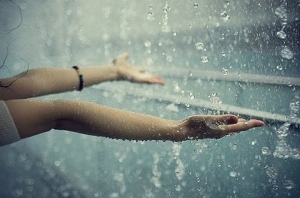 Holding out your hands in the rain